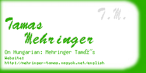 tamas mehringer business card